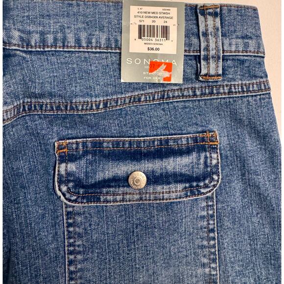 NWT Y2K Sonoma Boot Cut Stretch Jeans Women's Size 12 Average Med Wash Low Rise - Picture 5 of 5